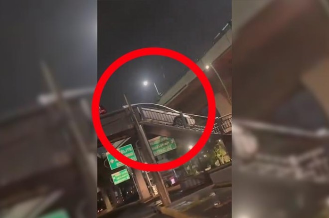 Video Auto intentó cruzar Periférico Norte por puente peatonal