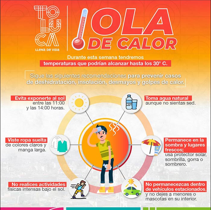 ola calor toluca recomendaciones