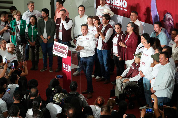 celebra triunfo Ricardo moreno bastida elecciones 2024