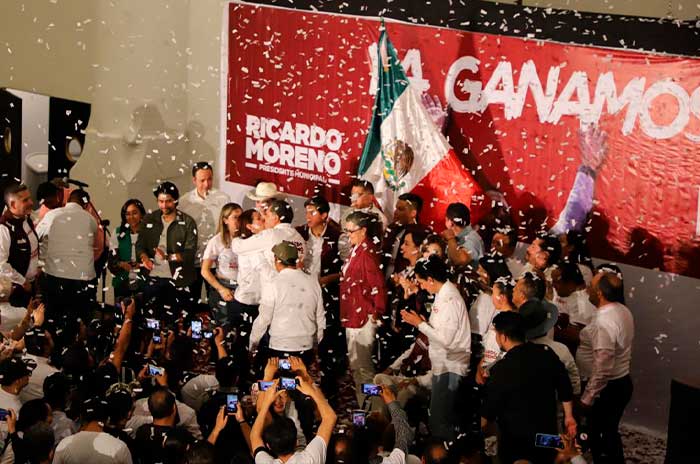 celebra triunfo Ricardo moreno bastida presidente municipal toluca