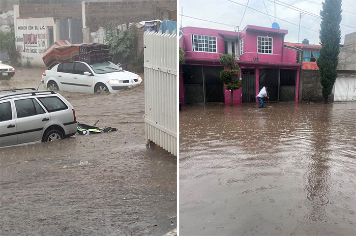 chimalhuacan calles inundadas lluvias
