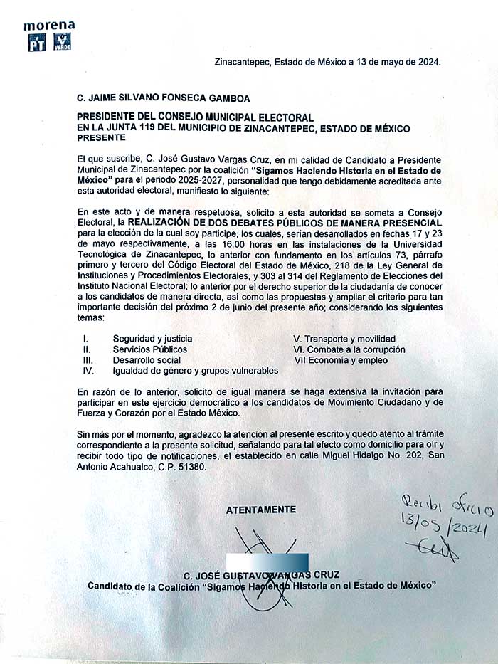solicitud debates zinacantepec gustavo vargas cruz