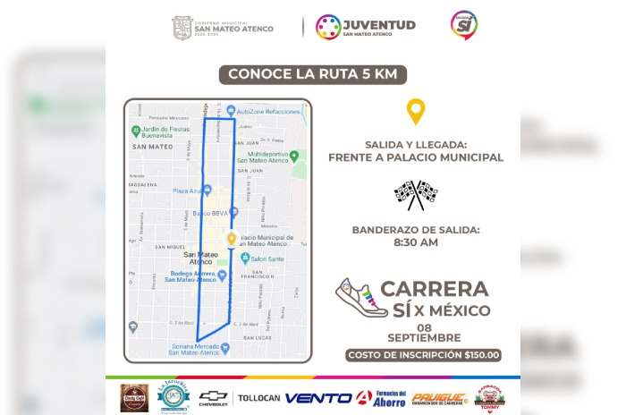 ruta carrera atletica san mateo atenco