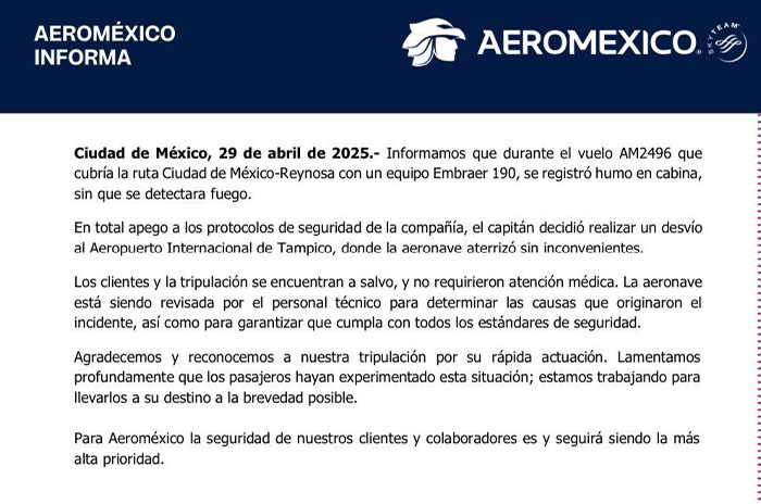 comunicado aeromexico