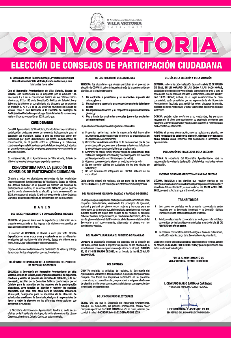 CONVOCATORIA COPACIS VV25