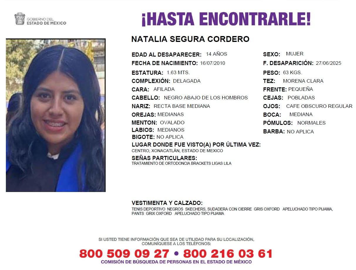 menor desaparecida xonacatlan