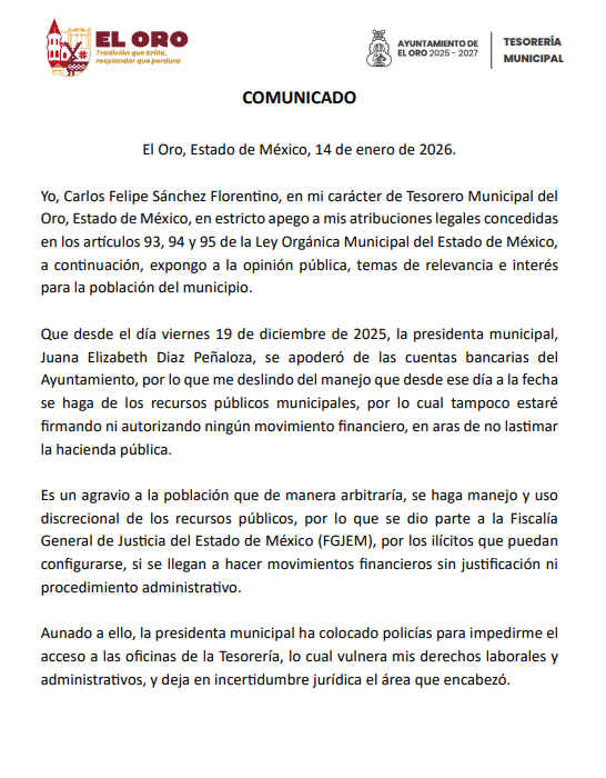 comunicado el oro