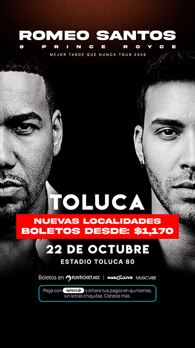 Concierto Romeo Santos Toluca 2026
