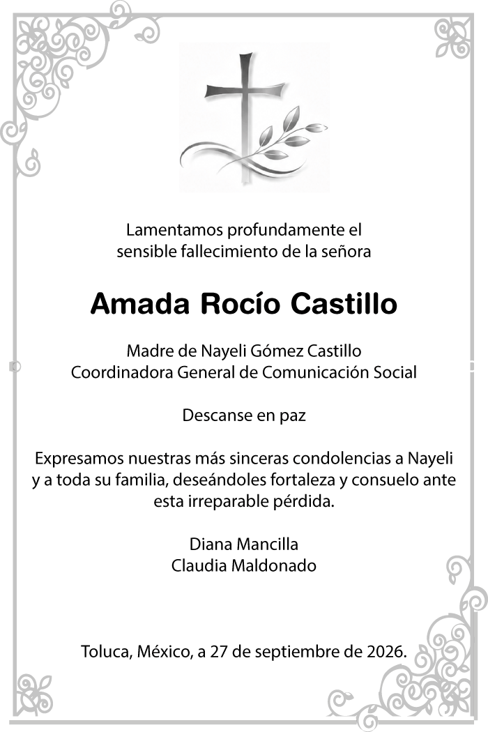 Esquela Amanda Rocío Castillo
