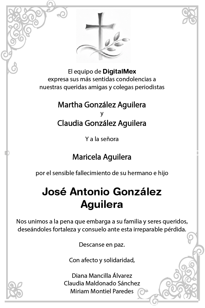 Esquela José Antonio González Aguilera