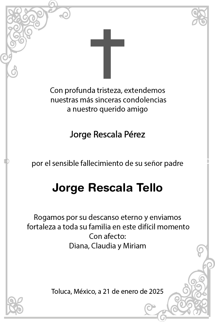 Esquela Jorge Rescala Tello