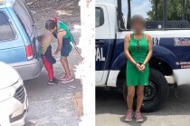 La agresora trató de alejarse en el momento que la testigo la enfrentó y le informó que ya la tenía grabada.