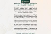 El Gobierno Municipal de Ocoyoacac llamó al diálogo y a evitar confrontaciones por las diferencias agrarias entre San Jerónimo Acazulco y San Pedro Atlapulco.