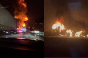 Explosión de una pipa con gas LP obligó al cierre total de la autopista México–Querétaro