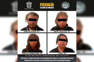 José Salvador “N”, Ibeth Carolina “N”, Shelley Warhayden “N” y Janet “N” fueron ingresados a un penal de la zona, donde quedaron a disposición de la autoridad judicial.