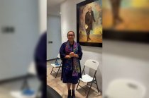 Azucena Cisneros durante el mensaje en el que felicitó a Higinio Martínez por su designación como presidente de la Mesa Directiva del Senado.