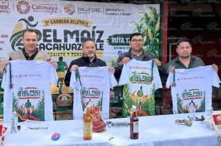 Autoridades de Calimaya presentaron la quinta edición de la Carrera del Maíz Cacahuazintle, que se realizará el próximo 27 de septiembre en el Zoológico de Zacango.