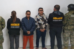 Los dos hombres detenidos en Ecatepec fueron identificados como presuntos miembros del grupo criminal USON y puestos a disposición de la Fiscalía mexiquense