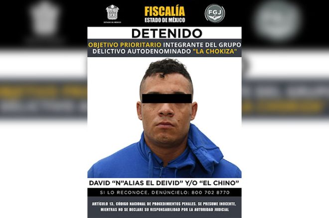 David “N”, alias “El Deivid” y/o “El Chino”, es investigado por extorsión, homicidio, robo con violencia y despojo; fue detenido en el Aeropuerto Internacional de la Ciudad de México.