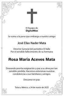 Esquela Rosa María Aceves Mata