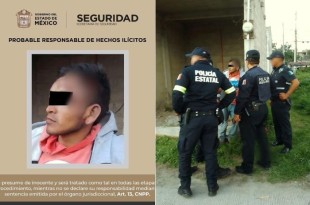 Los oficiales detuvieron a Jesús “N” de 28 años de edad, quien fue trasladado a la Agencia del Ministerio Público con sede en Metepec. 