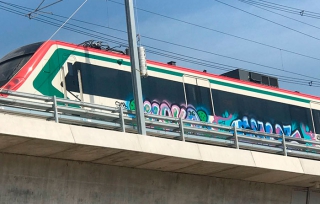 Empresa constructora responsable del tren grafiteado