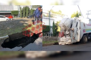 Lo que en un principio se creía que era un simple bache, rápidamente se convirtió en un peligroso socavón que continúa expandiéndose, según reportan los residentes de la zona.