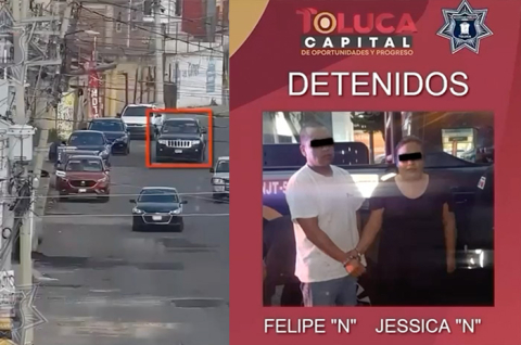 Las personas fueron identificadas como Felipe “N” y Jessica “N”, quienes fueron aseguradas y puestas a disposición del Ministerio Público.
