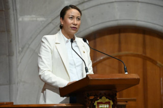 Leticia Mejía durante la presentación de su iniciativa en el Congreso