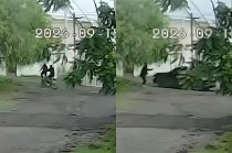Cámaras de vigilancia captaron a dos hombres en bicicleta antes del ataque a balazos contra la camioneta en la que viajaba Carlos Galindo Bertau.