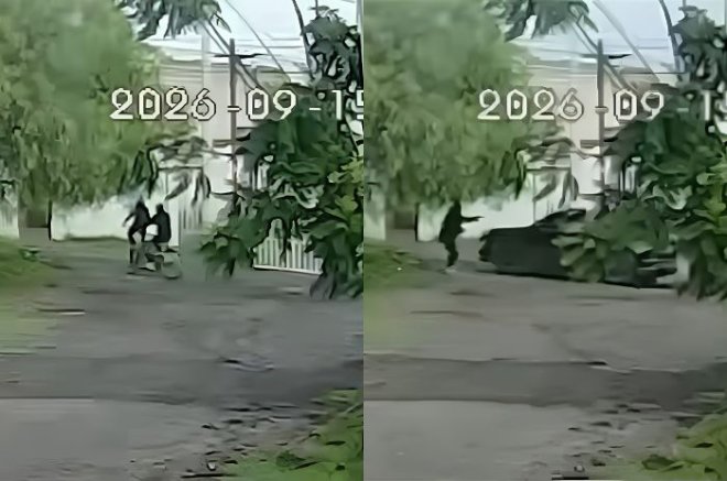 Cámaras de vigilancia captaron a dos hombres en bicicleta antes del ataque a balazos contra la camioneta en la que viajaba Carlos Galindo Bertau.