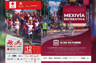 Carteles carrera &quot;Ayudar Nos Mueve&quot; de las Cruz Roja y Mexivía Recreativa. 
