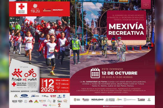 Carteles carrera &quot;Ayudar Nos Mueve&quot; de las Cruz Roja y Mexivía Recreativa.