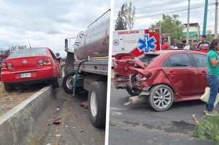 La unidad presuntamente se quedó sin frenos y se impactó contra otros cuatro automóviles.