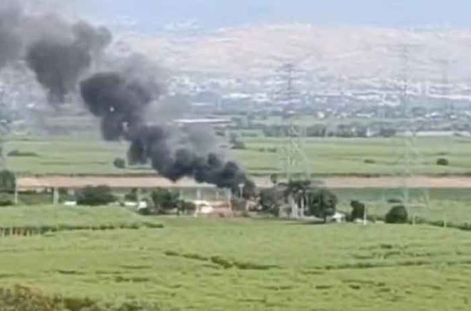 El helicóptero se desplomó en una subestación eléctrica ubicada en el camino "Ex Hacienda El Hospital".