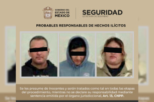 Tres personas fueron detenidas por policías estatales en San Antonio La Isla como probables responsables de disparos de arma de fuego