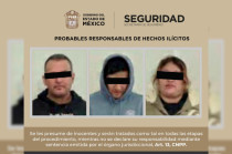 Tres personas fueron detenidas por policías estatales en San Antonio La Isla como probables responsables de disparos de arma de fuego