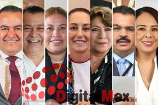 Joel González, Juan Hugo de la Rosa, Ofelia Antonio, Claudia Sheinbaum, Delfina Gómez, Joaquín Rubio, Karina Vaquera