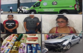 Tras persecución, captura Policía de Toluca a cuatro por presunto robo a negocio