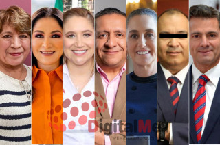 Delfina Gómez, Myrna García, Ana Muñiz, Héctor Macedo, Claudia Sheinbaum, Carlos Treviño, Enrique Peña 