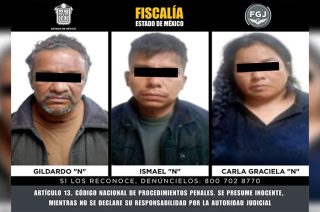 La FGJEM capturó a Carla Graciela “N”, Ismael “N” y Gildardo “N”, investigados por el asesinato de dos personas en 2023.