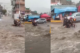 Personas que se encontraban en el lugar captaron el momento del arrastre y cómo se pusieron a salvo.