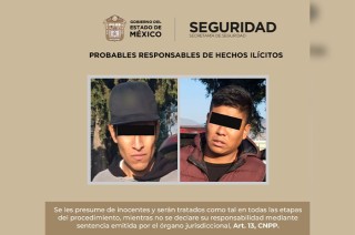 Jesús “N” de 24 años e Isaac “N” de 23 años de edad, fueron presentados ante la Fiscalía General de la República, con sede en Toluca.  