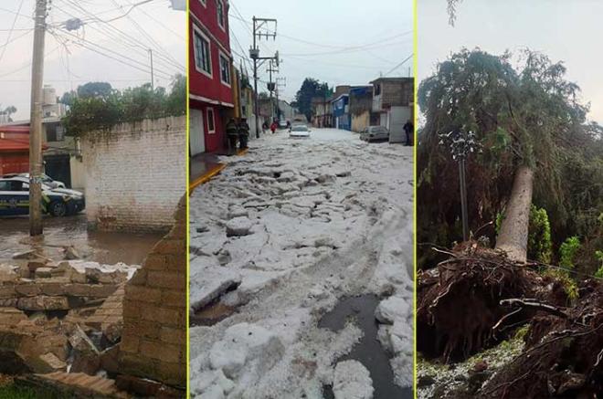 Afectaciones viales, techumbres y caída de árboles, fue lo que se registró la tarde de este viernes