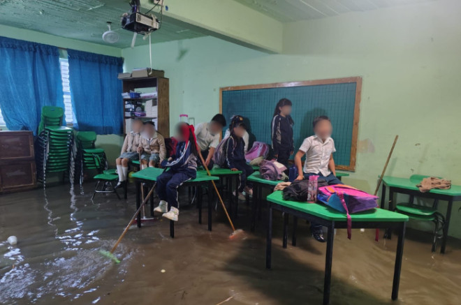 Inundación en la Escuela Primaria Benito Juárez