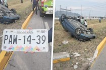 El conductor de un vehículo Honda le pegó por atrás a un coche Volkswagen.