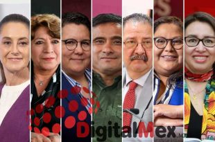 Claudia Sheinbaum, Delfina Gómez, Celina Castañeda, Adrián Hernández, Reginaldo Sandoval, Citlalli Hernández, Azucena Cisneros