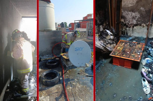 El fuego fue controlado tras varios minutos de labores, aunque la vivienda sufrió daños considerables. 