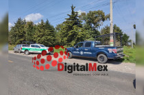 Policía de Almoloya y de la SSEM en el lugar de los hechos.