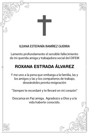 Esquela Roxana Estrada Álvarez